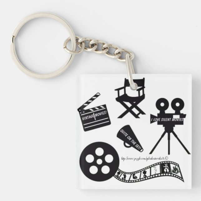 "Ich Liebe leise Filme!" Schlüsselanhänger (Vorderseite)