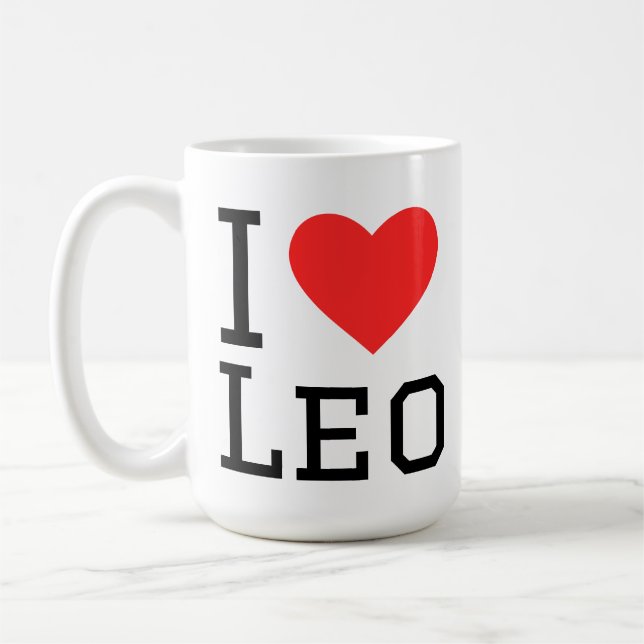 Ich liebe Leo  Kaffeetasse (Links)