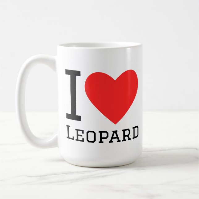Ich liebe Leoparden Kaffeetasse (Links)
