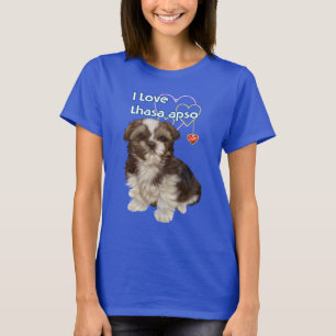 Ich Liebe Lhasa Apso, niedliche kleine Hunde. T-Sh T-Shirt