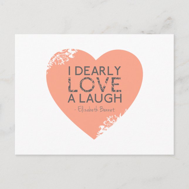 Ich liebe Liebe A Laugh - Jane Austen Zitat Postkarte (Vorderseite)