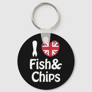 Ich liebe [Liebe] Fish & Chips Schlüsselanhänger