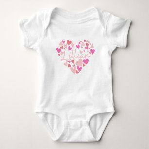 Ich Liebe Lillianische Herzen in rosa Baby Strampler