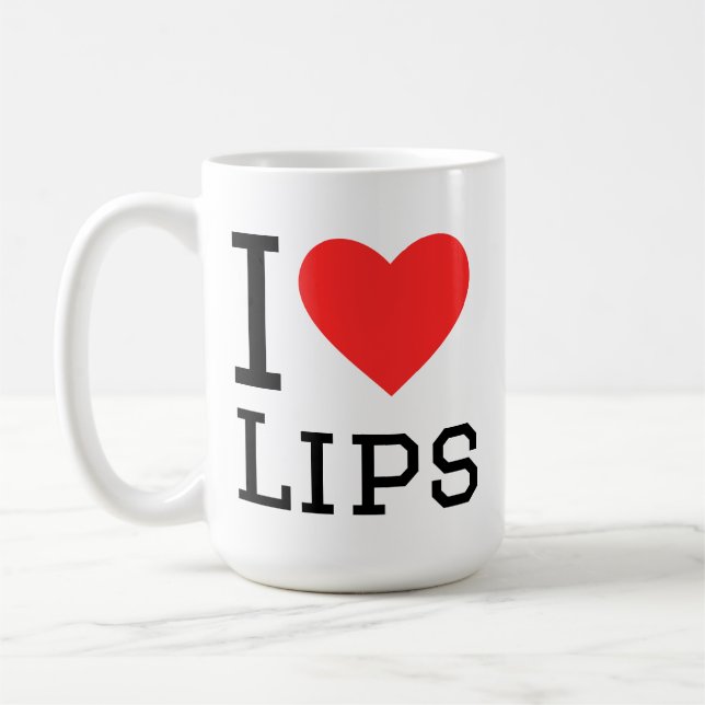 Ich liebe Lippen Kaffeetasse (Links)