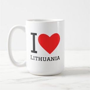 Ich liebe Litauen quadratischer Aufkleber Kaffeetasse
