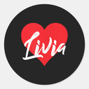 Ich liebe Livia Vorname Runder Aufkleber