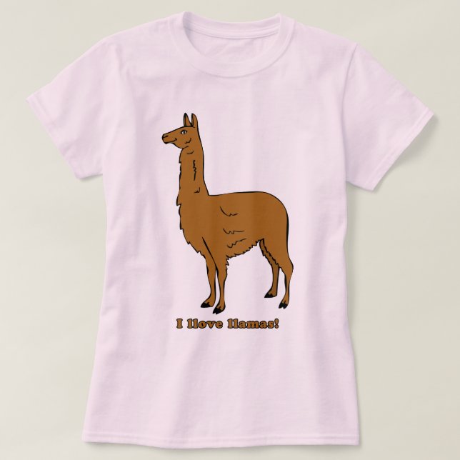 Ich liebe Llamas! T-Shirt (Design vorne)