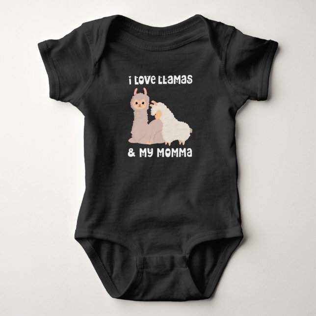 Ich Liebe Llamas und meine Momma Mama Mama Mutter  Baby Strampler (Vorderseite)