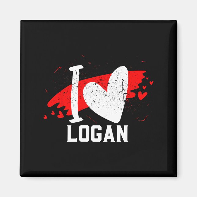Ich liebe Logan Ich Herz Logan  Magnet (Vorne)