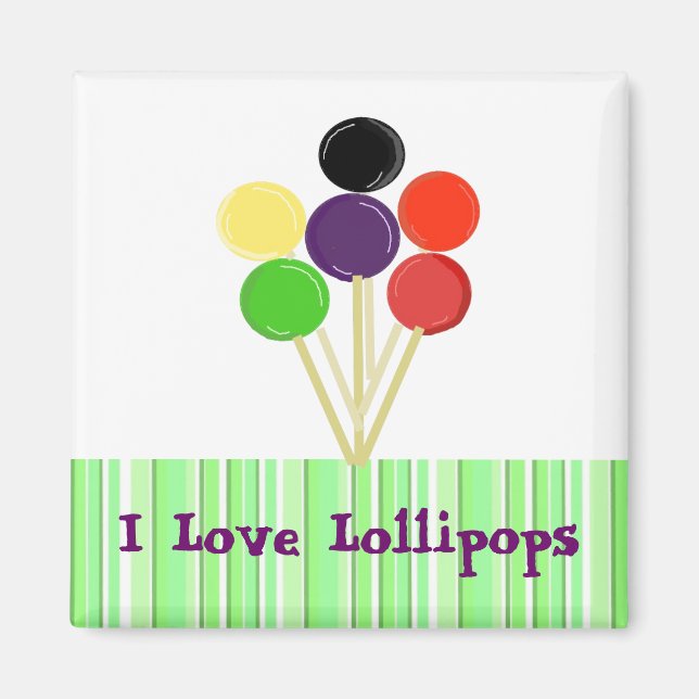 Ich liebe Lollipops Magnet (Vorne)