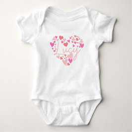 Ich Liebe Lucy Herz in Rosa Baby Strampler
