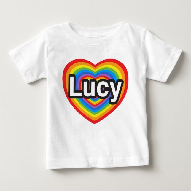 Ich Liebe Lucy. Ich Liebe dir Lucy. Herz Baby T-shirt (Vorderseite)