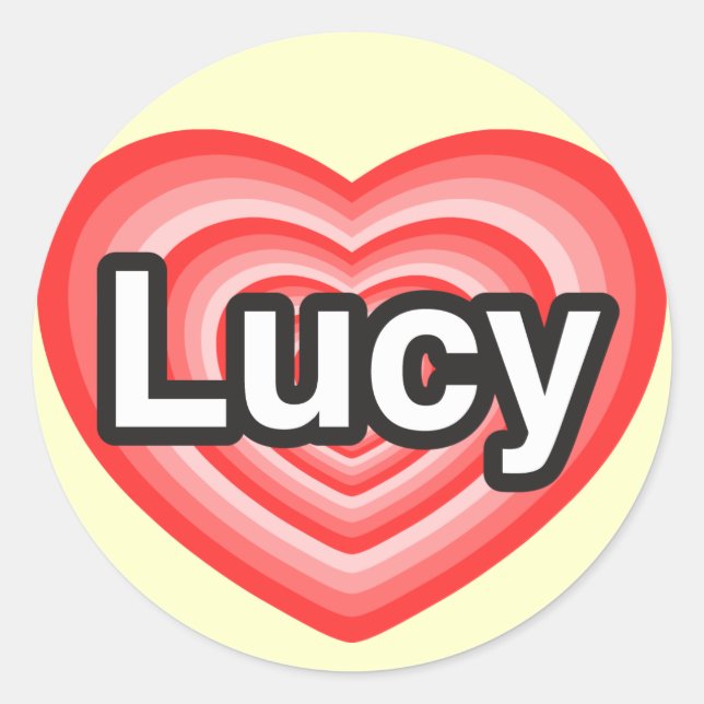 Ich Liebe Lucy. Ich Liebe dir Lucy. Herz Runder Aufkleber (Vorderseite)