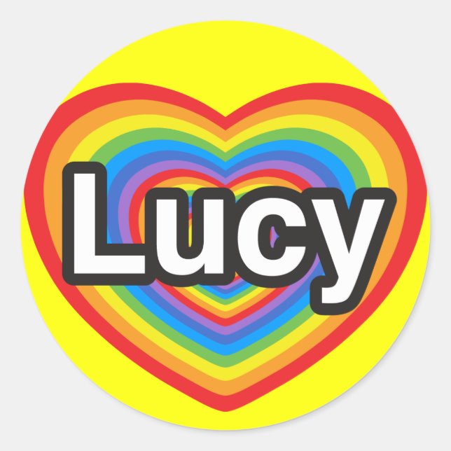 Ich Liebe Lucy. Ich Liebe dir Lucy. Herz Runder Aufkleber (Vorderseite)