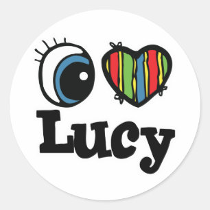Ich liebe Lucy Runder Aufkleber