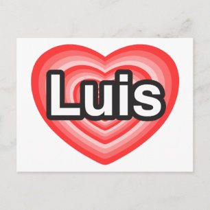 Ich liebe Luis. Ich liebe dich Luis. Herz Postkarte