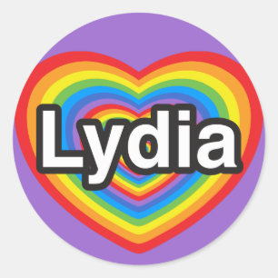 Ich Liebe Lydia. Ich Liebe dir Lydia. Herz Runder Aufkleber