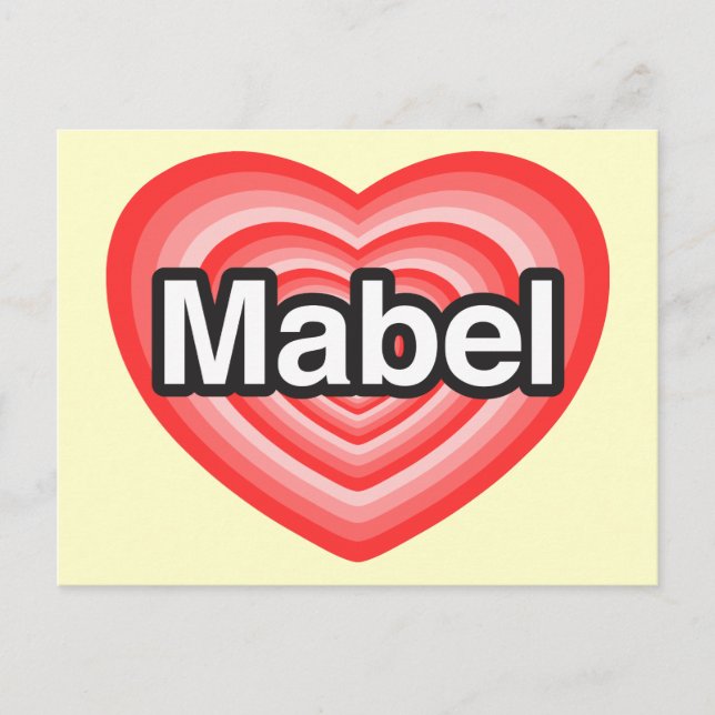Ich Liebe Mabel. Ich Liebe dir Mabel. Herz Postkarte (Vorderseite)