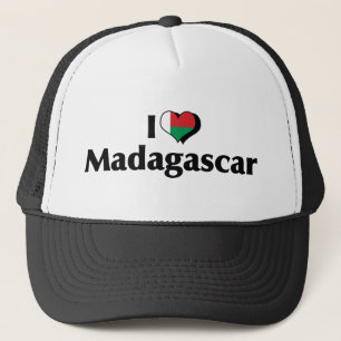 Ich liebe Madagaskar-Flagge Truckerkappe