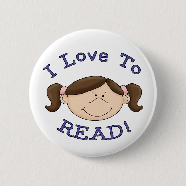 Ich Liebe, Mädchen zu lesen Button (Vorderseite)