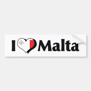 Ich liebe Malta-Flagge Autoaufkleber