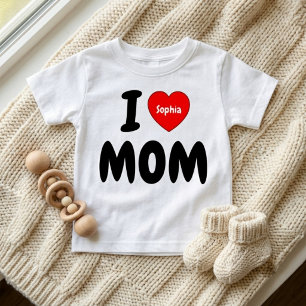 ICH LIEBE MAMA (Benutzerdefinierter Text / Name Ge Baby T-shirt
