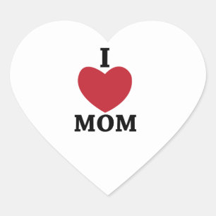 Ich liebe Mama   Herz-Aufkleber