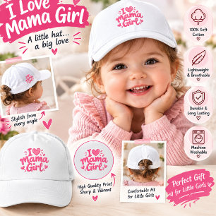 Ich liebe Mama Mädchen Rosa Baby Mädchen Hut – Süß Truckerkappe