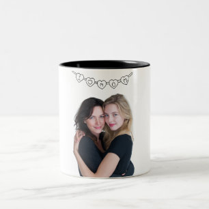Ich liebe Mama Personalisierte Fototasse zum Mut Zweifarbige Tasse