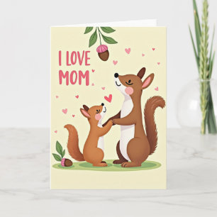 Ich liebe Mama Süße Tierkarte Karte