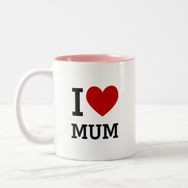 Ich liebe Mama Tasse Herz Grafik Mutter Geschenk (Links)