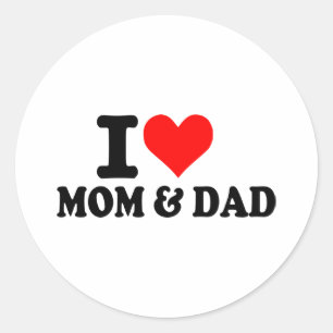 Ich Liebe Mama und Papa Runder Aufkleber