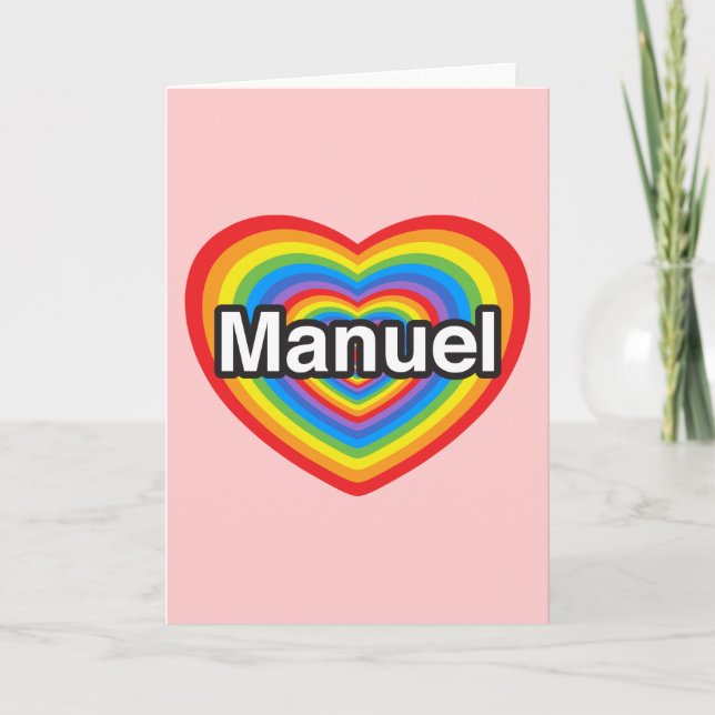 Ich Liebe Manuel. Ich Liebe dich Manuel. Herz Karte (Vorderseite)