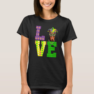 Ich liebe Mardi Gras lustiger Dobermann Hund Männe T-Shirt