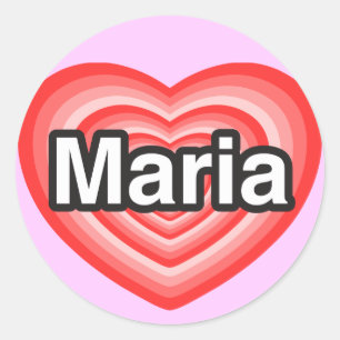Ich Liebe Maria. Ich Liebe dir Maria. Herz Runder Aufkleber