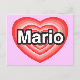 Ich liebe Mario. Ich liebe dich Mario. Herz Postkarte
