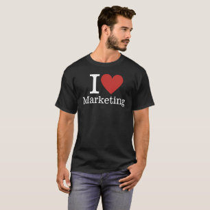 Ich ❤️ Liebe Marketing für Mitarbeiter CUSTOM Männ T-Shirt