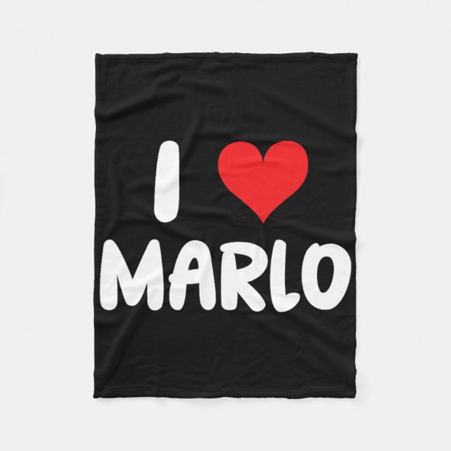 Ich liebe Marlo - Herz - Name  Fleecedecke (Vorderseite)