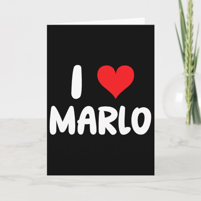 Ich liebe Marlo - Herz - Name  Karte (Vorderseite)