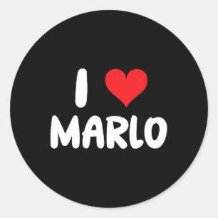 Ich liebe Marlo - Herz - Name Runder Aufkleber