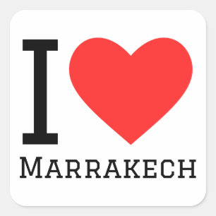Ich liebe Marrakesch Quadratischer Aufkleber