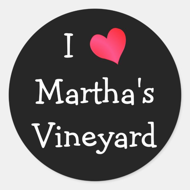 Ich Liebe Martha's Vineyard Runder Aufkleber (Vorderseite)