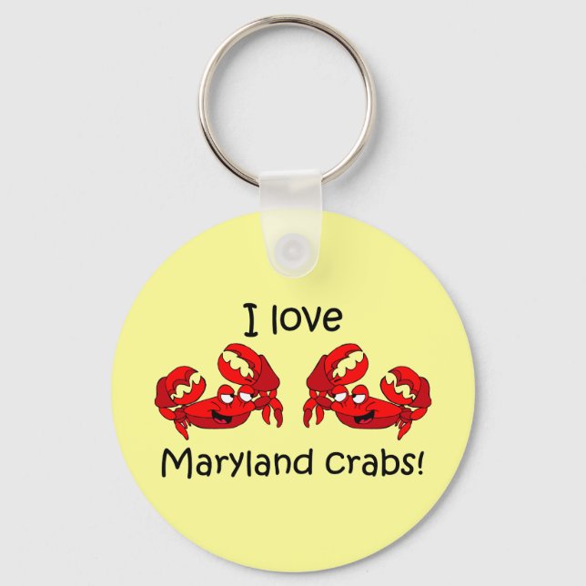 Ich Liebe Maryland Krabben! Schlüsselanhänger (Vorderseite)