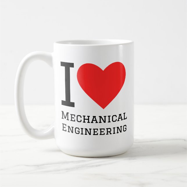 Ich liebe Maschinenbau Kaffeetasse (Links)
