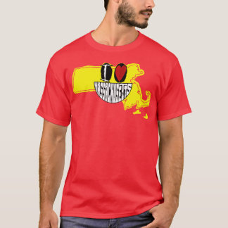 Ich Liebe Massachusetts lächelnd glückliches Gesic T-Shirt