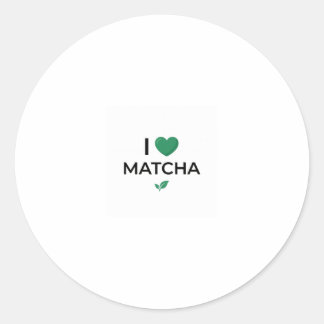 Ich liebe Matcha-Grüntee Minimalist  Runder Aufkleber