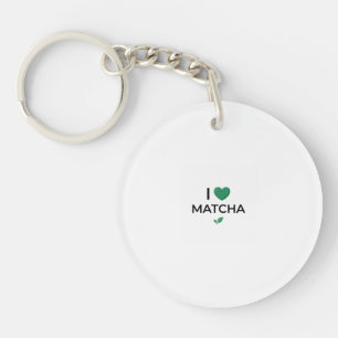 Ich liebe Matcha Grüntee Minimalistisches Ästhetik Schlüsselanhänger