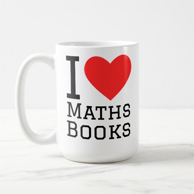 Ich liebe Mathe-Buch Kaffeetasse (Links)