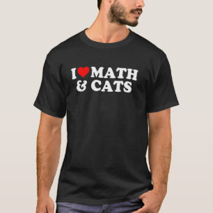 Ich liebe Mathe & Katzen Lustige Katzen liebende M T-Shirt
