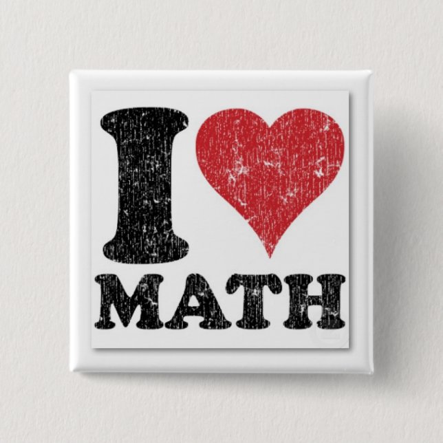Ich liebe Mathe Pin Button (Vorderseite)